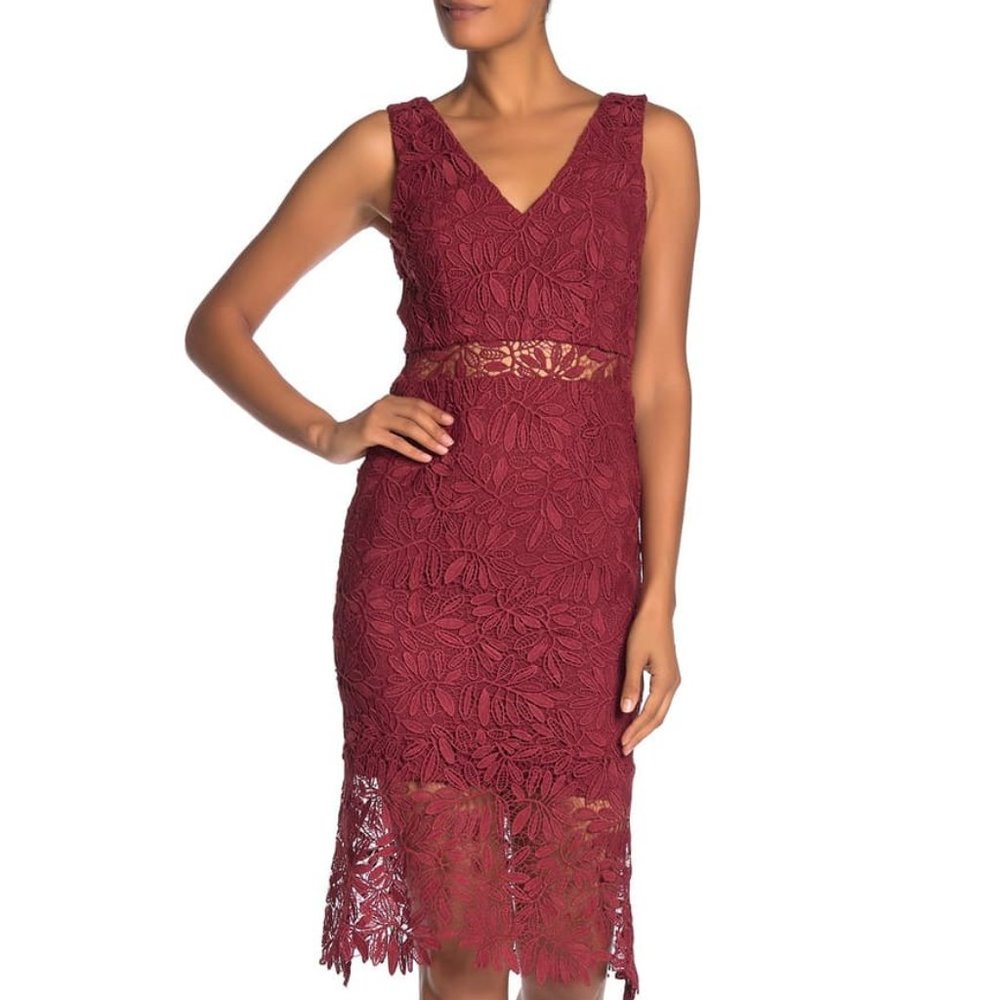 NSR Primm V-Neck Lace Dress